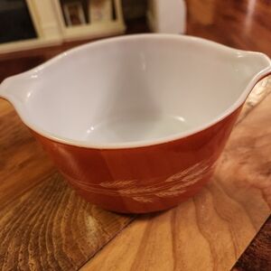 Vintage Pyrex Autumn Harvest Wheat Bowl 473-B No Lid Small